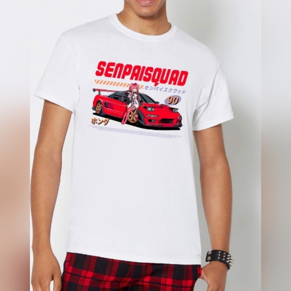 Senpai Squad White 90 Anime T-Shirt  Spencer's XL NWOT
